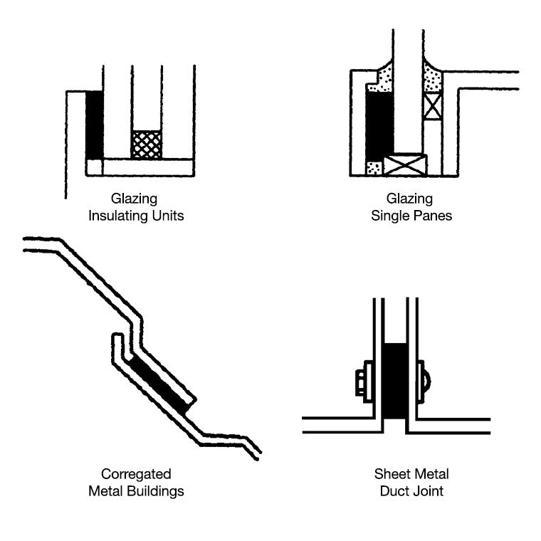 CRL Black 1/8" x 1/2" Butyl Architectural Glazing Tape