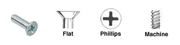 CRL 12-24 x 1/2" Flat Head Phillips Machine Screws