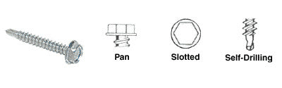 CRL 8-18 x 3/4" Hex Washer Head Self-Drilling Screws