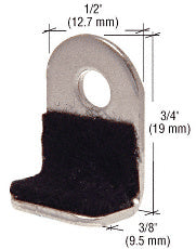 CRL Nickel Plated 3/4" Long Felt-Lined Metal 'L' Clip