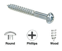 CRL 6 x 1-1/4" Round Head Nickel Plated Wood Screws