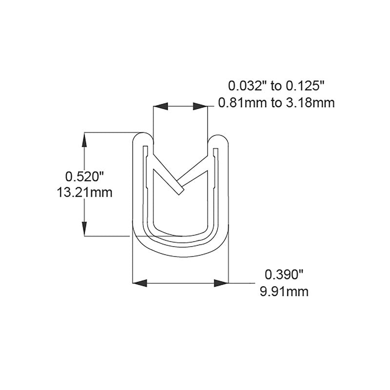 FHC Push-On QuickEdge Trim - 100' Roll Black