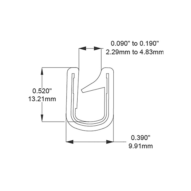 FHC Hi-Vis Yellow Push-On Edge Trim