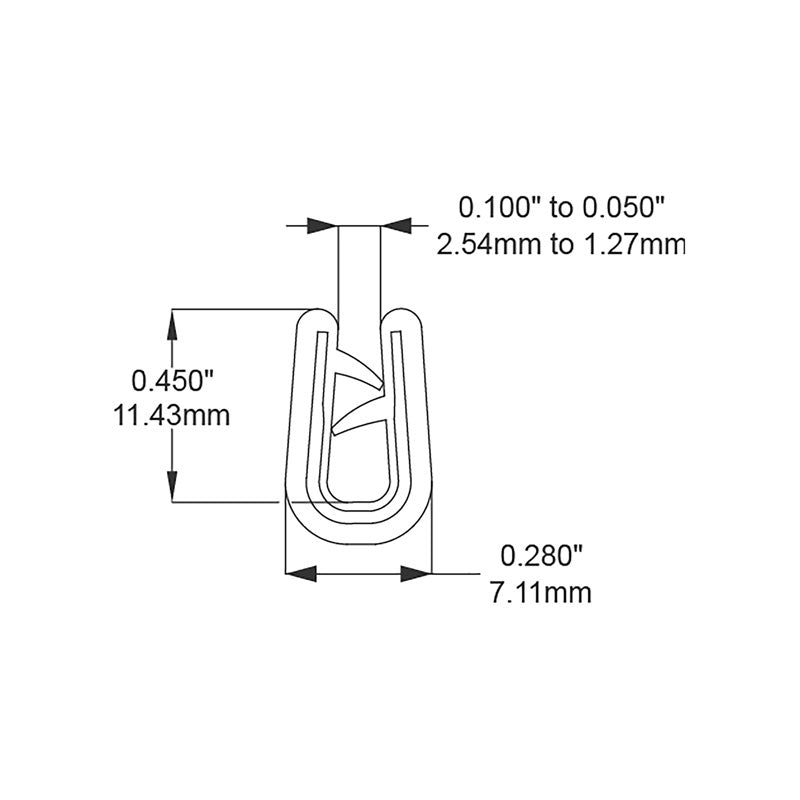 FHC Push-On QuickEdge Trim 250' Roll - Mini-Trim - Black