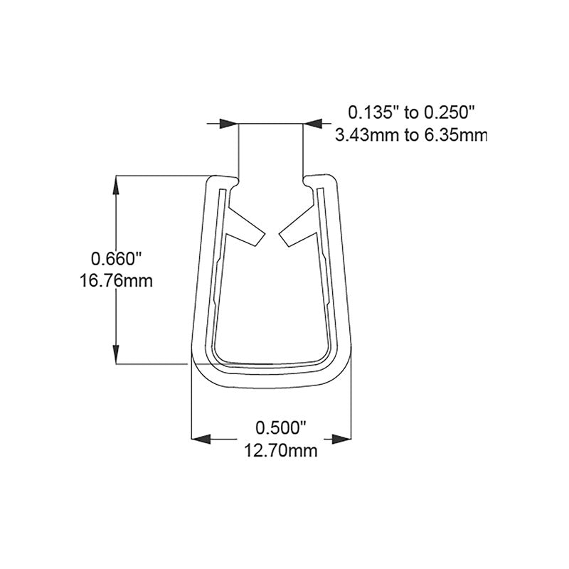 FHC Push-On QuickEdge Trim 125' Roll Black