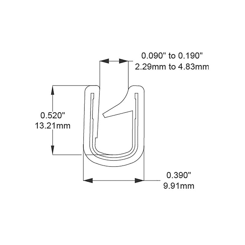 FHC Push-On QuickEdge Trim 100' Roll - Black-Single Lip