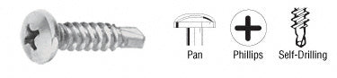 CRL 8-18 x 3/4" Self-Drilling Pan Head Phillips Screws