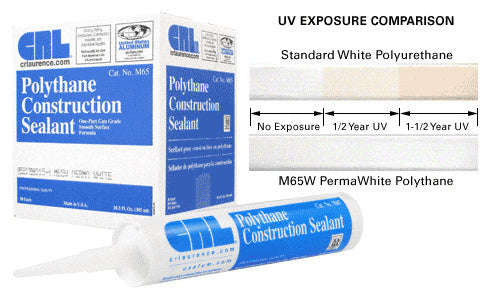 CRL M65W PermaWhite Polythane Construction Sealant - Cartridge