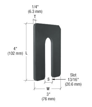 CRL 1/8" x 4" Jumbo Size Plastic Horseshoe Shims