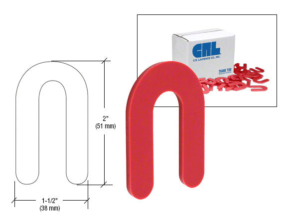 CRL 1/8" x 2" Plastic Horseshoe Shims