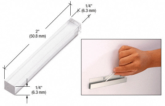 CRL Clear 1/4" x 1/4" x 2" Plastic Setting Blocks