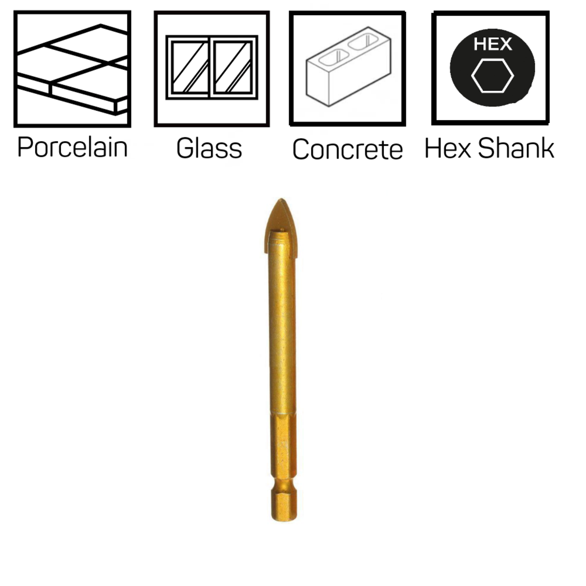 Hex Shank Carbide Spearpoint Drill Bit