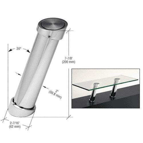 CRL 7-7/8" UV Bonded Angled Countertop Support