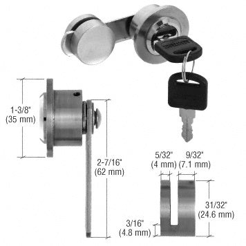 CRL UV Bond Lock for Double Glass Doors - Keyed Alike