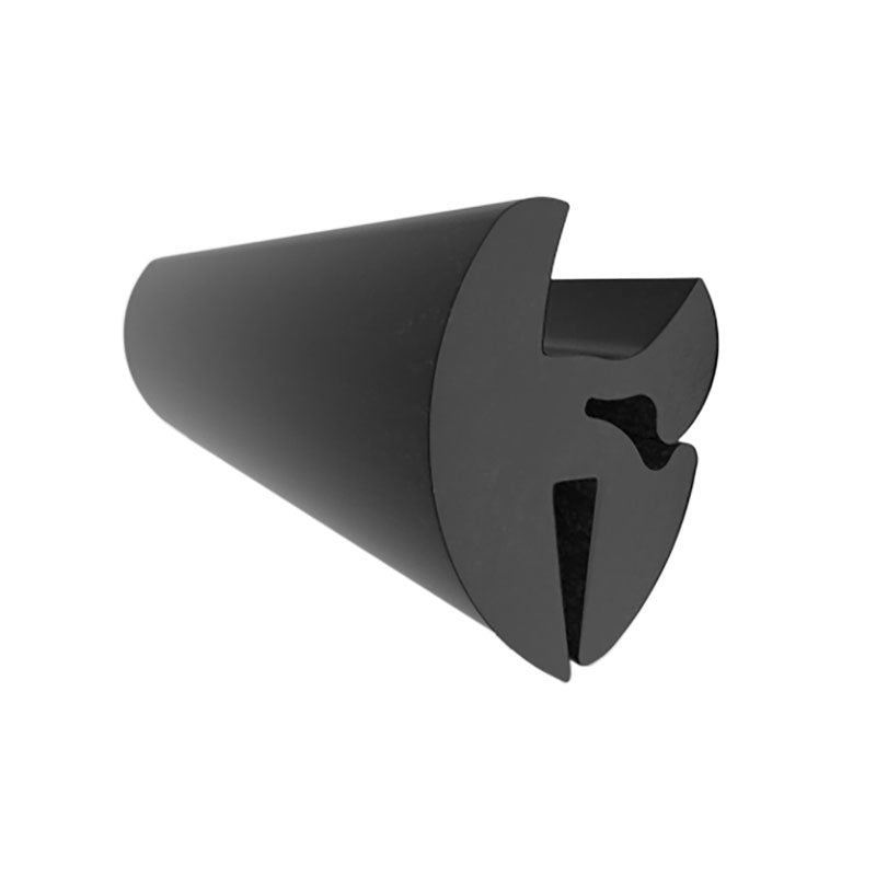 FHC Universal Self-Sealing Weatherstrip For 3/16" - 1/4" Glass To 3/32" - 9/64" Panel - Black - Two Piece