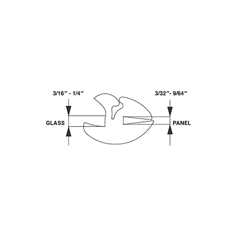 FHC Universal Self-Sealing Weatherstrip For 3/16" - 1/4" Glass To 3/32" - 9/64" Panel - Black - Two Piece