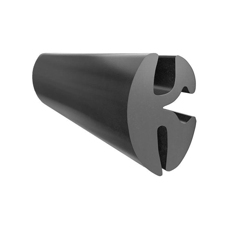 FHC Universal Self-Sealing Weatherstrip For 3/16" - 1/4" Glass To 1/32" - 1/16" Panel - Black - Two Piece