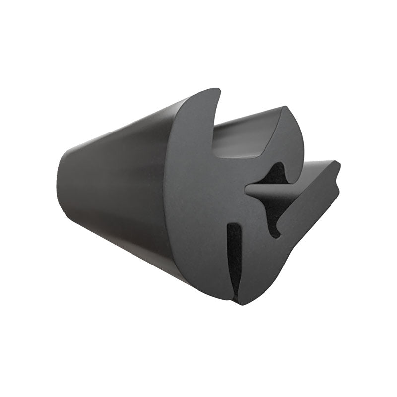 FHC Universal Self-Sealing Weatherstrip For 3/16" - 1/4" Glass To 3/64" - 5/64" Panel - Black - Two Piece