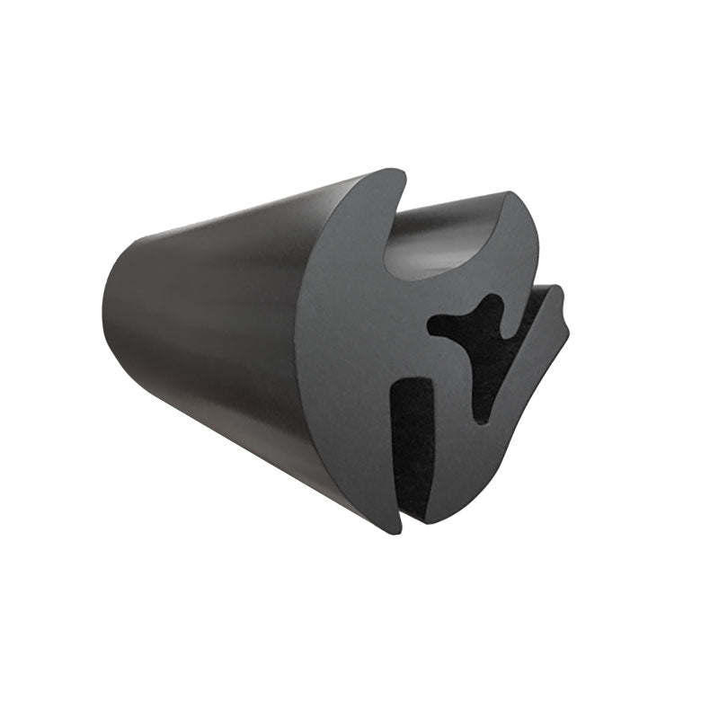 FHC Universal Self-Sealing Weatherstrip For 3/16" - 1/4" Glass To 3/32" - 9/64" Pannel - Black - One Piece