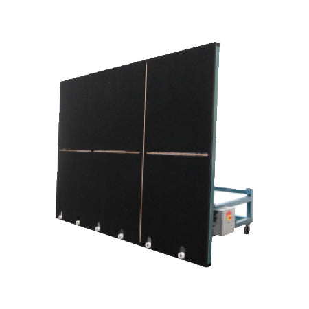 FHC 9' X 12' Hd Hyraulic Assist Tilt-Top Carpeted Glass Cutting Table And Vertical Power Break