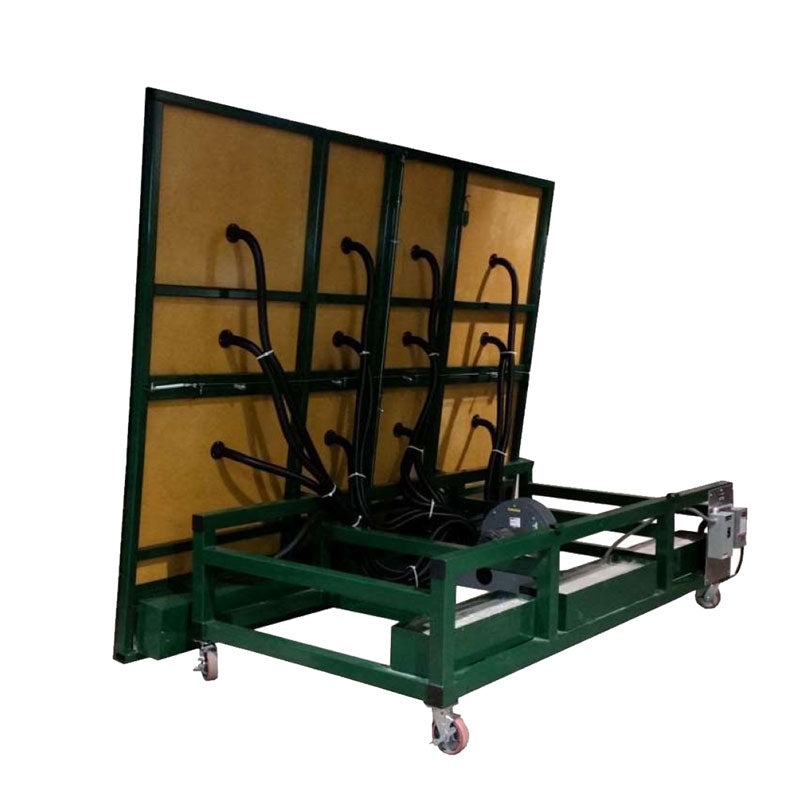 FHC 8' X 12' Counterbalance Tilt-Top Carpeted Glass Cutting Table With 12 Outlet Air Float