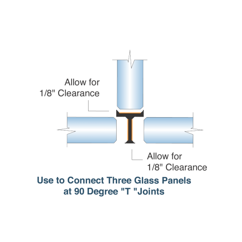 FHC Clear Partition Strip 3-Way Joint - 120" Length