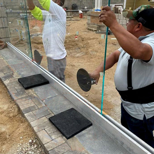 FHC Glass Rubber Positioning Pad - 4" X 8" X 1" - 1 Pair