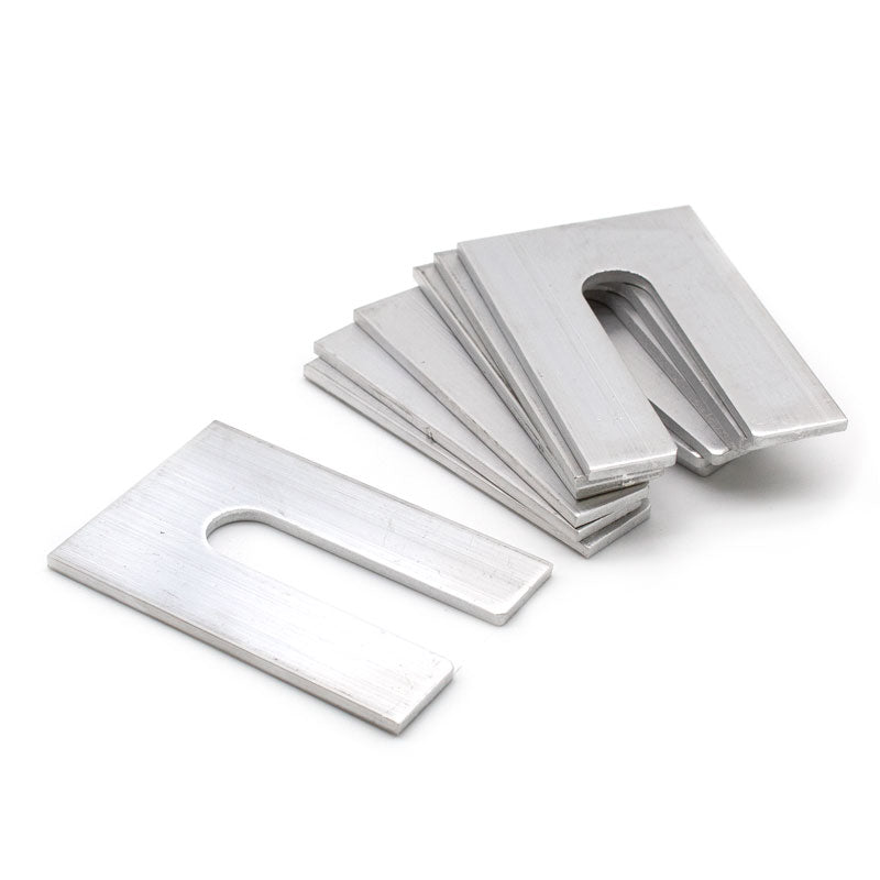FHC 3" Wide Aluminum Horseshoe Shims - 100 Pack
