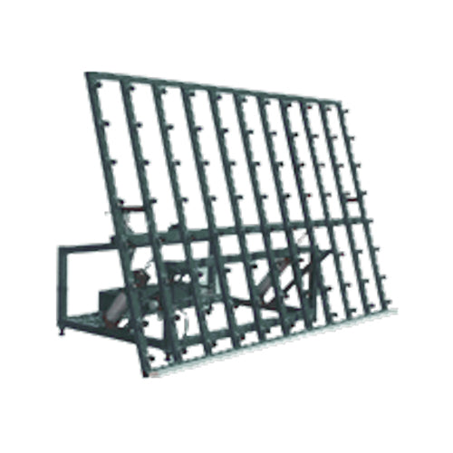 FHC 84" X 156" Glass Transfer Table With Power Tilt Non-Marring Casters On 12" Centers