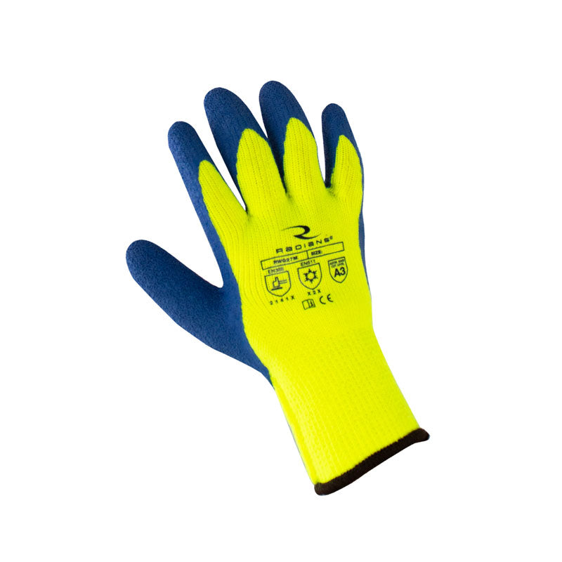 FHC A3 Cut Resistant Hi-Vis Glove Blue Latex Wrinkle Palm