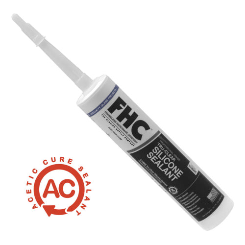 FHC TRU-Clear S1000C Series Silicone Sealant - 10.1 Fl Oz Cartridge (Acetic Cure)