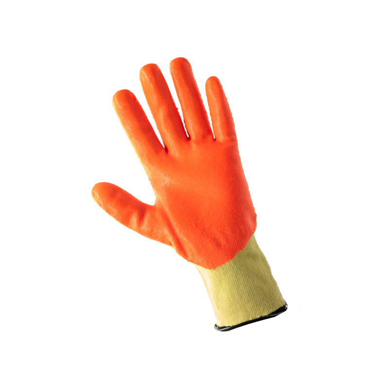 FHC Ansi A4 Cut Resistant Glove With Hi-Vis Nitrile Palm