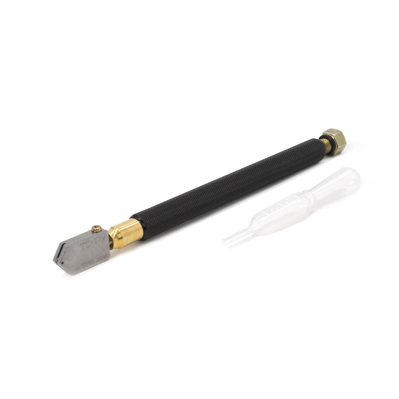 FHC Toyo Straight Tap Wheel Glass Cutter - Brass Handle