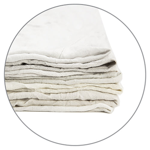 FHC 25Lb Box Of Rags Reclaimed White Knit