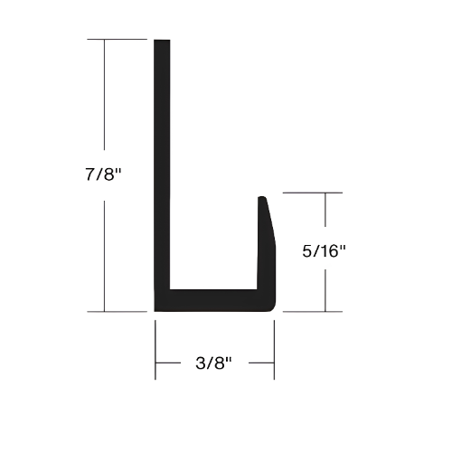 FHC 1/4" Standard Aluminum J-Channel 144" Length