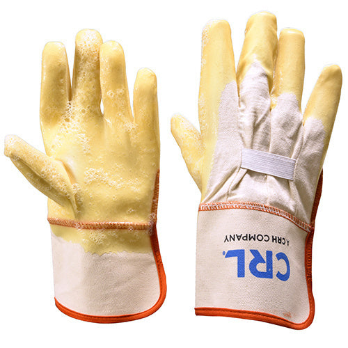 CRL Gauntlet Cuff Wrinkle Finish Natural Rubber Palm Gloves