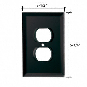 CRL Duplex Plug Back Painted Glass Cover Plate