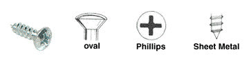 CRL 6 x 1/2" Oval Head Phillips Sheet Metal Screws