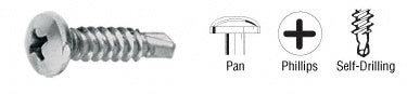 CRL 8-18 x 3/4" Self-Drilling Pan Head Phillips Screws