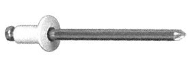 CRL White 1/8" Diameter, 1/16" to 1/8" Grip Range Aluminum Mandrel and Rivet in Packs of 10000 *DISCONTINUED*