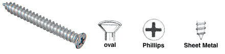 CRL Chrome 10 x 1-1/2" No. 6 Oval Head Phillips Tapping Auveco "Fix-Kit" Sheet Metal Screws *DISCONTINUED*