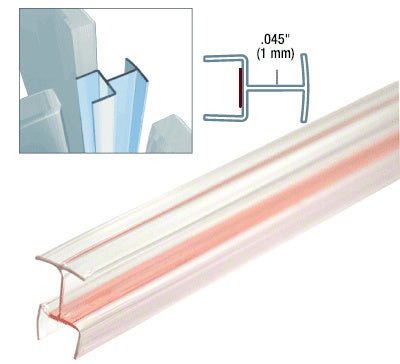 CRL Clear Copolymer Strip for T-Joint Junctions Where 3 Glass Panels Meet - 12.8mm Laminated Glass *DISCONTINUED*