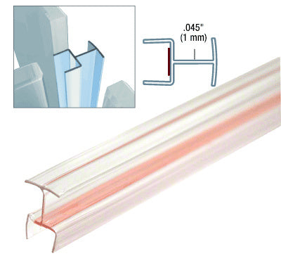 CRL Clear Copolymer Strip for T-Joint Junctions Where 3 Glass Panels Meet - 1/2" (12mm) Tempered Glass *DISCONTINUED*