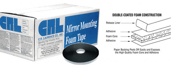 CRL 1/8" x 1/2" All-Purpose Foam Mounting Tape