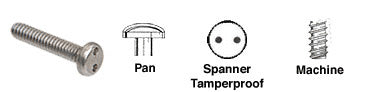CRL 10-24 x 1" Pan Head Spanner Tamperproof Machine Screws *DISCONTINUED*