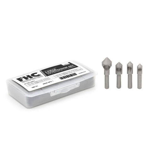 FHC 4 Piece Countersink Set For Aluminum No. 6 To 16 Screws