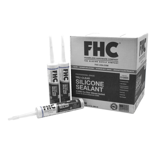 FHC TRU-Clear S1000C Series Silicone Sealant - 10.1 Fl Oz Cartridge (Acetic Cure)