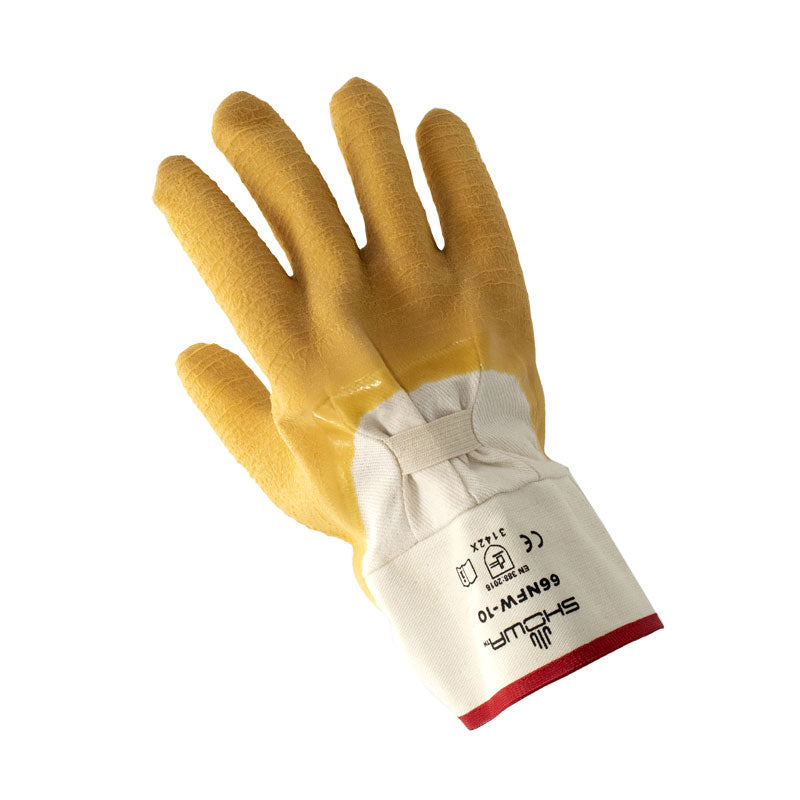 FHC Gauntlet Cuff Nonslip Wrinkle Natural Rubber Gloves